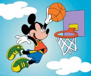 Układanka Mickey odtwarzanie koszykówki