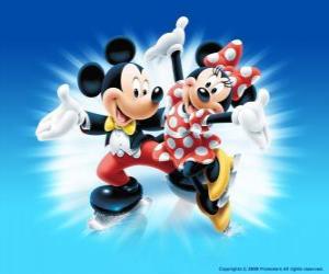 Układanka Miki i Minnie taniec