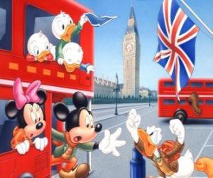 Układanka Myszka Miki i Minnie w Londynie Donaldem i jego dzieci