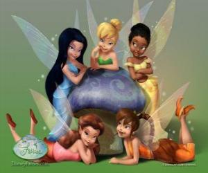 Układanka Tinker Bell z przyjaciółmi Klara, Emily, Silberhauch i Rosetta