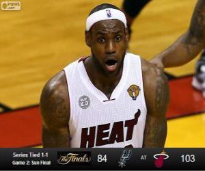 Układanka 2013 NBA Finals, 2nd mecz, San Antonio Spurs 84 - Miami Heat 103