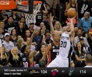 Układanka 2013 NBA Finals, 5 gry, Miami Heat 104 - San Antonio Spurs 114