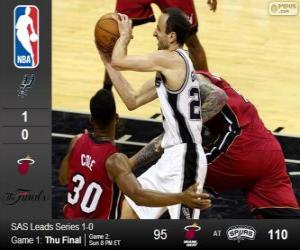 Układanka 2014 NBA Finals, 1 mecz, Miami Heat 95 - San Antonio Spurs 110