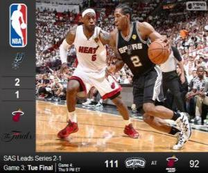 Układanka 2014 NBA Finals, 3 mecz, San Antonio Spurs 111 - Miami Heat 92