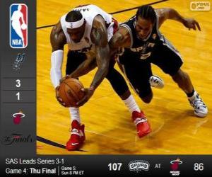 Układanka 2014 NBA Finals, mecz 4, San Antonio Spurs 107 - Miami Heat 86