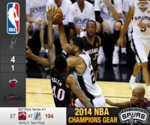Układanka 2014 NBA finały, 5 meczu, Miami Heat 87 - San Antonio Spurs 104