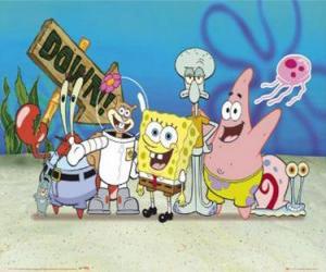 Układanka SpongeBob i kilku jego znajomych