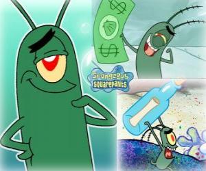 Układanka Sheldon J. Plankton, właściciel restauracji i rywal Pan Krabs