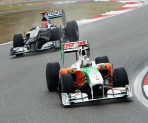 Układanka Adrian Sutil - Force India - Szanghaj 2010