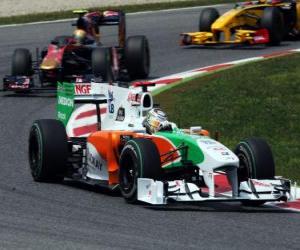 Układanka Adrian Sutil - Force India - Barcelona 2010