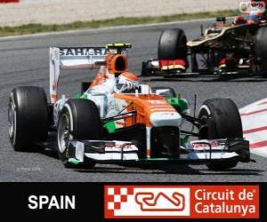 Układanka Adrian Sutil - Force India - Circuit de Catalunya, Barcelona, 2013