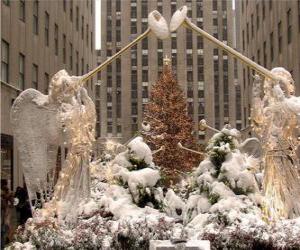 Układanka Anioły w Rockefeller Center