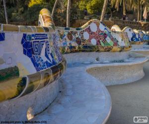 Układanka Bank, Park Güell, Barcelona