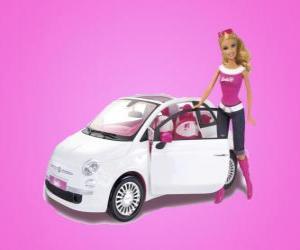 Układanka Barbie i jego Fiat 500