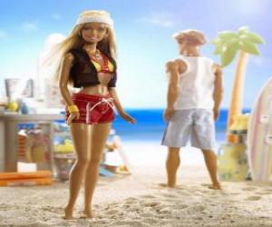 Układanka Barbie i Ken na plaży