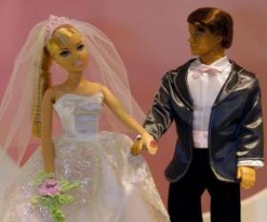Układanka Barbie i Ken w dniu ślubu