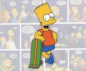 Układanka Bart Simpson z jego deskorolka