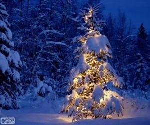 Układanka Boże Narodzenie drzewo
