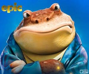 Układanka Bufo, żaba, który jest człowiekiem biznesu w tajemniczy świat