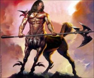 Układanka Centaur zbrojnych - Będąc z tułowia i głowy człowieka i ciała konia