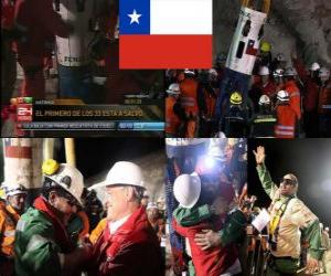 Układanka Chilijskich górników ratowanie szczęśliwe zakończenie