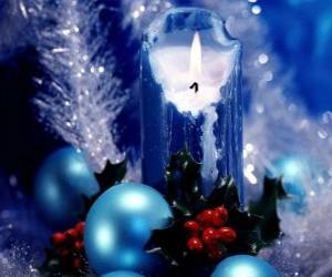 Układanka Christmas candel świeci