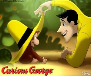 Układanka Ciekawski George i Ted, mężczyzna w żółtym kapeluszu