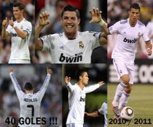 Układanka Cristiano Ronaldo, król strzelców w historii ligi hiszpańskiej 2010-2011