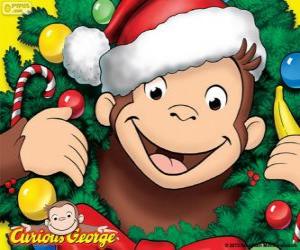 Układanka Curious George na Boże Narodzenie