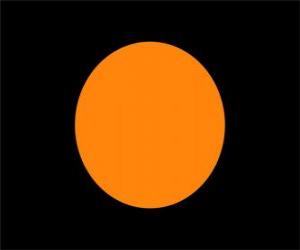 Układanka Czarno flaga z pomarańczowe kółko do ostrzegania kierowcy, że jego samochód ma problem techniczny