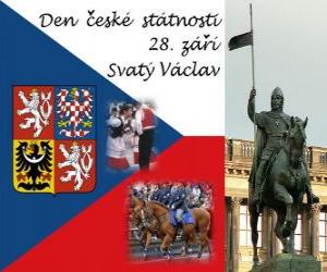 Układanka Czech National Day. 28 września Wacława, patrona Czech