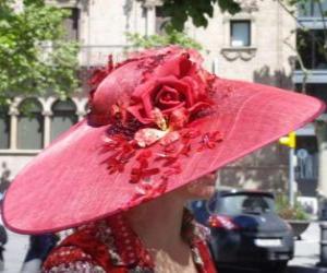 Układanka Czerwony Pamela, są bardzo szerokim rondem czapki używany przez kobiety