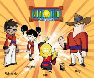 Układanka Cztery wojownicy Xiaolin: Raimundo, Kimiko, Omi i Clay