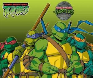 Układanka Cztery Żółwie Ninja: Leonardo, Michel Angelo, Donatello i Raphael. Wojownicze Żółwie Ninja, TMNT