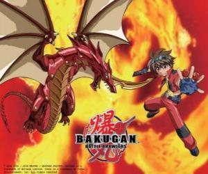 Układanka Dan Kuso i jego opiekuna Bakugan Pyrus Drago