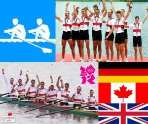 Układanka Dekoracji 8 rowing mężczyzn helmsman, Niemcy, Kanadzie i Wielkiej Brytanii - Londynie 2012-
