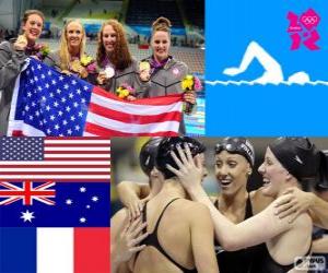 Układanka Dekoracji basenie 4 × 200 m freestyle Sztafeta kobiet, Francji, Australii i Stanach Zjednoczonych