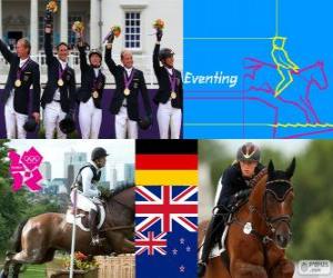 Układanka Dekoracji jeździec WKKW drużynowo, Niemcy, Wielka Brytania i Nowa Zelandia - London 2012-