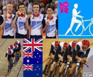Układanka Dekoracji Kolarstwo utwór prowadzenia przez zespoły 4000 m mężczyzn, Wielkiej Brytanii, Australii i Nowej Zelandii - London 2012-