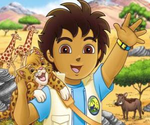Układanka Diego i Mały Jaguar pomóc zwierzętom w niebezpieczeństwie w serii Dalej, Diego!