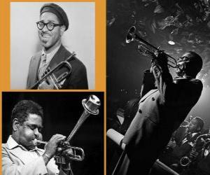 Układanka Dizzy Gillespie (1917 - 1993) trębacz, wokalista i kompozytor jazzowy