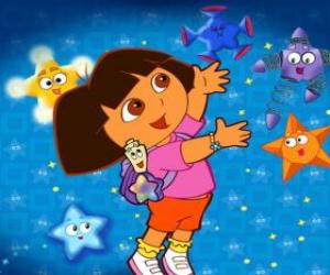 Układanka Dora gra z niektórych gwiazd