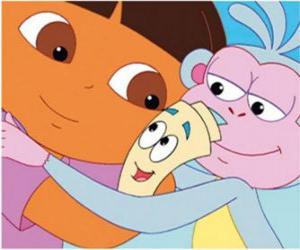 Układanka Dora i Boots małpa przytulanie Mapa