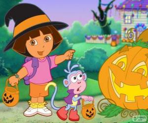 Układanka Dora i Buty małpa okazji Halloween