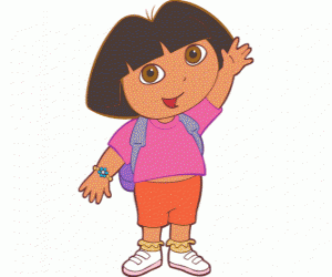 Układanka Dora poznaje świat, w różowej koszuli