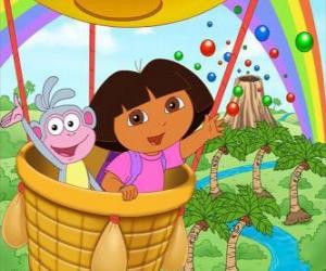 Układanka Dora the Explorer i jej przyjaciel Buty małpa balonem
