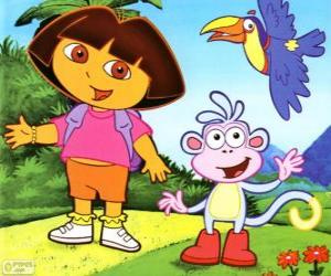 Układanka Dora the Explorer i jej przyjaciel Buty małpa