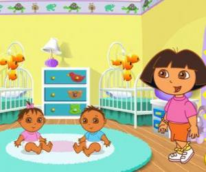Układanka Dora the Explorer opiekę dwoje dzieci
