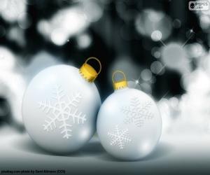 Układanka Dwie kule białe Boże Narodzenie