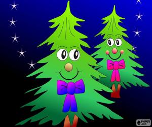 Układanka Dwóch drzewek na Boże Narodzenie